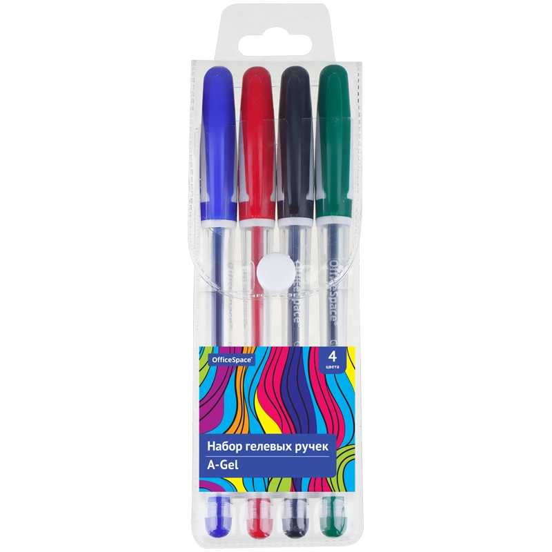 Набор гелевых ручек OfficeSpace A-Gel, 4 цвета, 0.5 мм купить