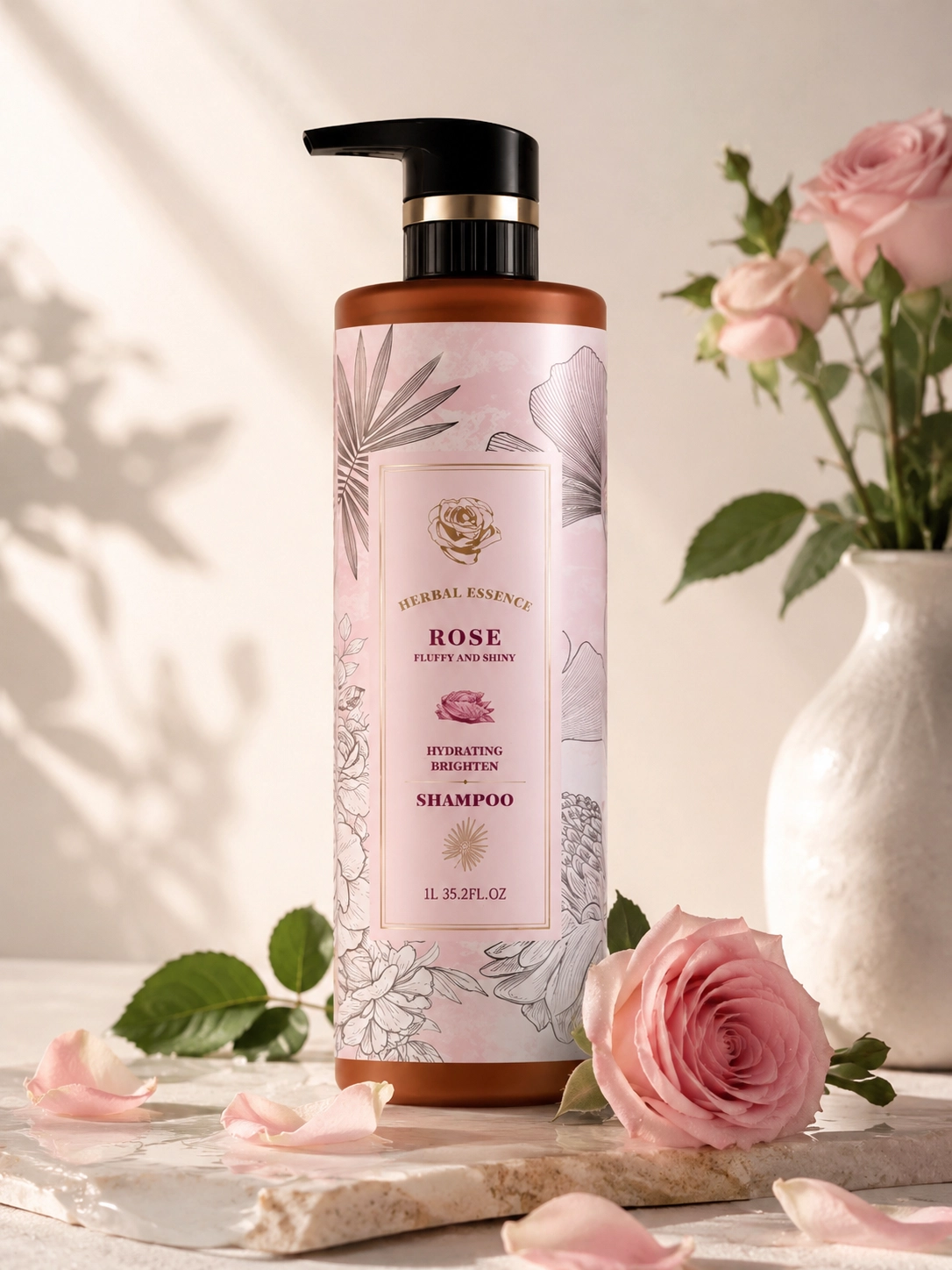 Увлажняющий шампунь с экстрактом розы Herbal Essence Rose Fluffy and Shiny, 1 л купить