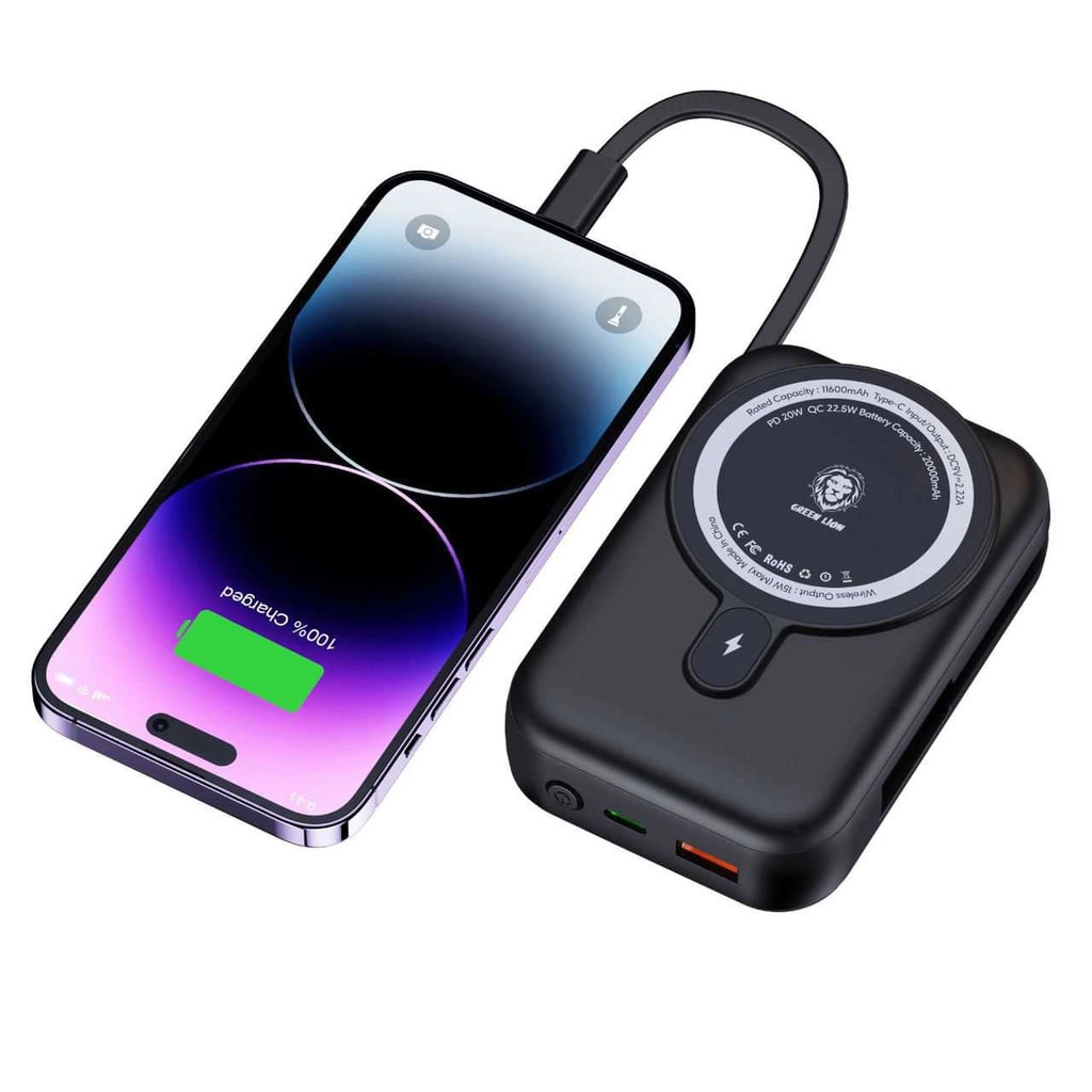 Внешний аккумулятор Green Lion Monaco MagSafe Power Bank 20000mAh чёрный недорого