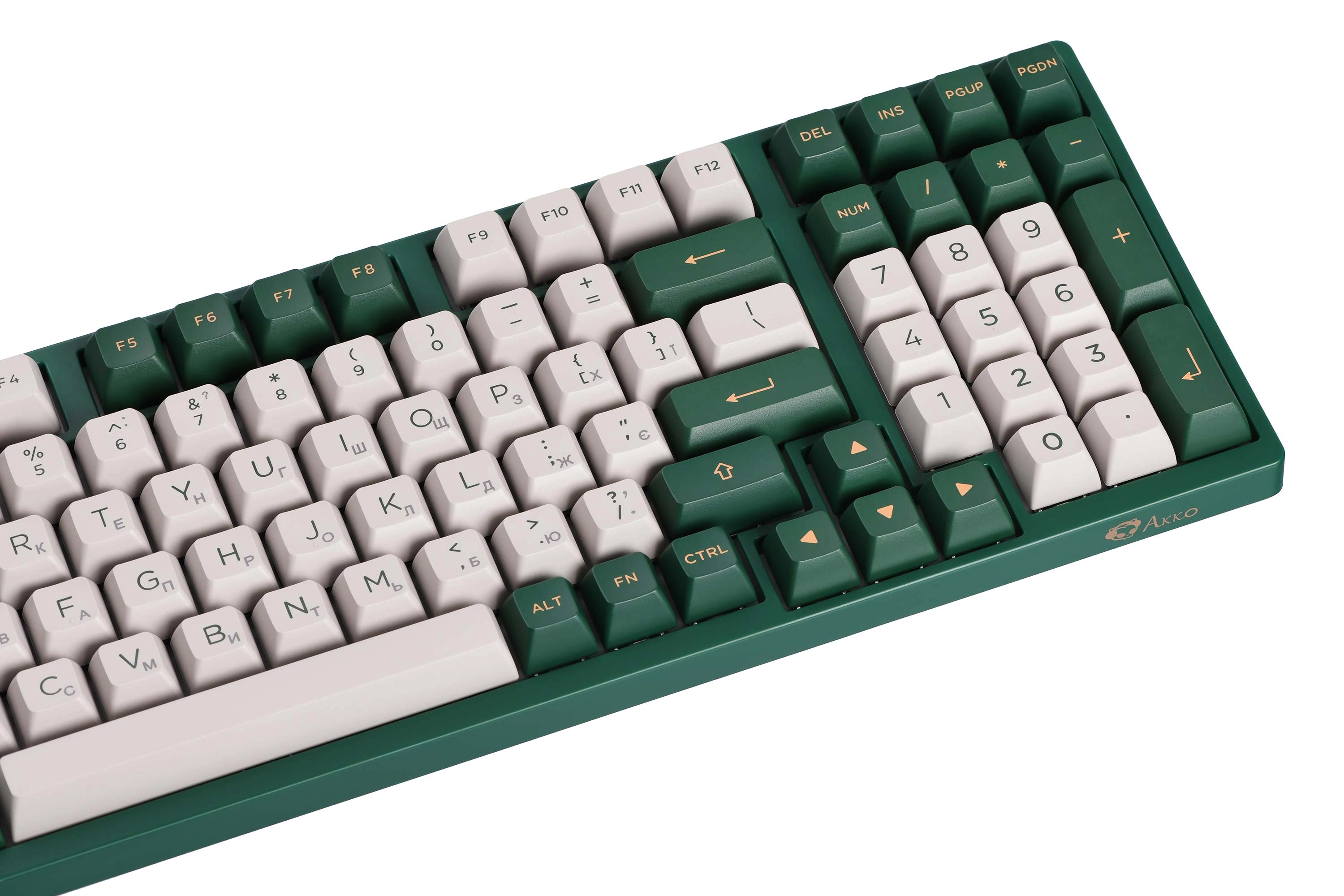 Клавиатура Akko 3098S London 98Key CS Silver USB-A Hot-swappable EN/UKR, RGB, Зеленый с фото