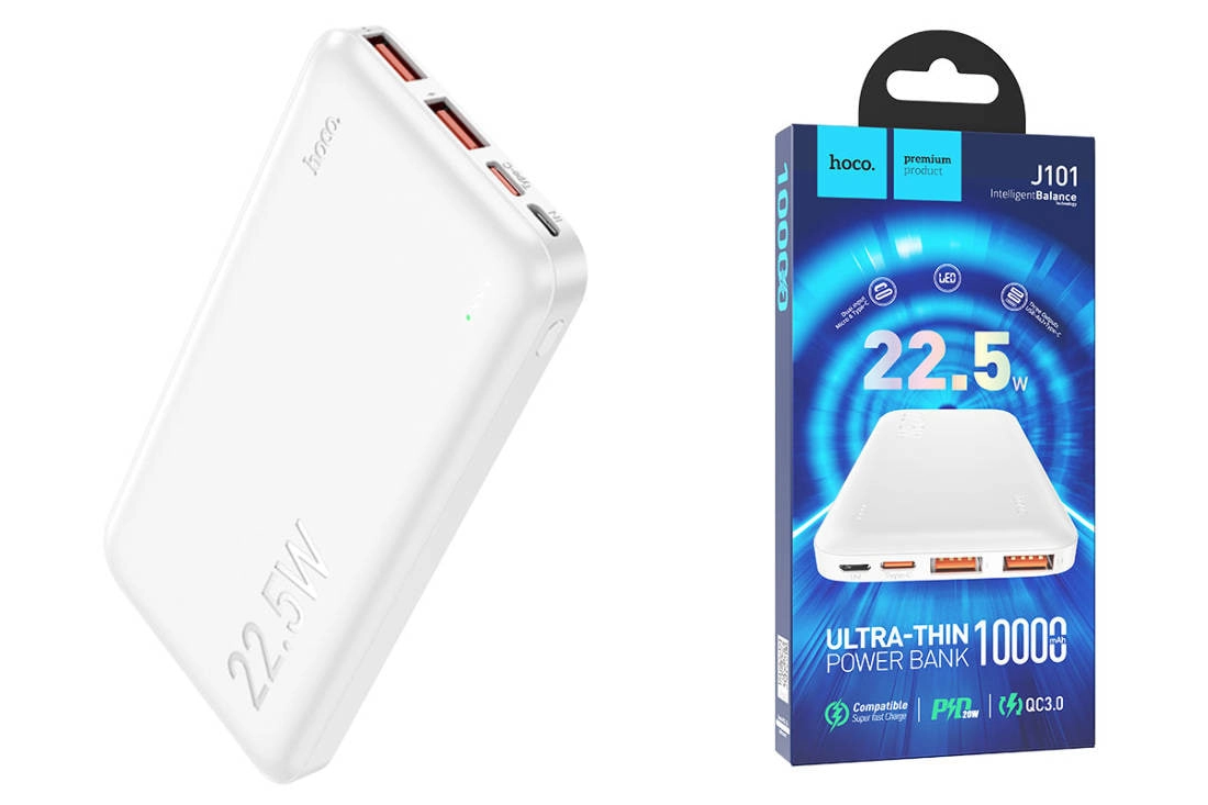 HOCO J101 22.5W 10000mAh oq tashqi akkumulyatori - rasm №4 HOCO J101 22.5W 10000mAh oq tashqi akkumulyatori O'zbekistonda
