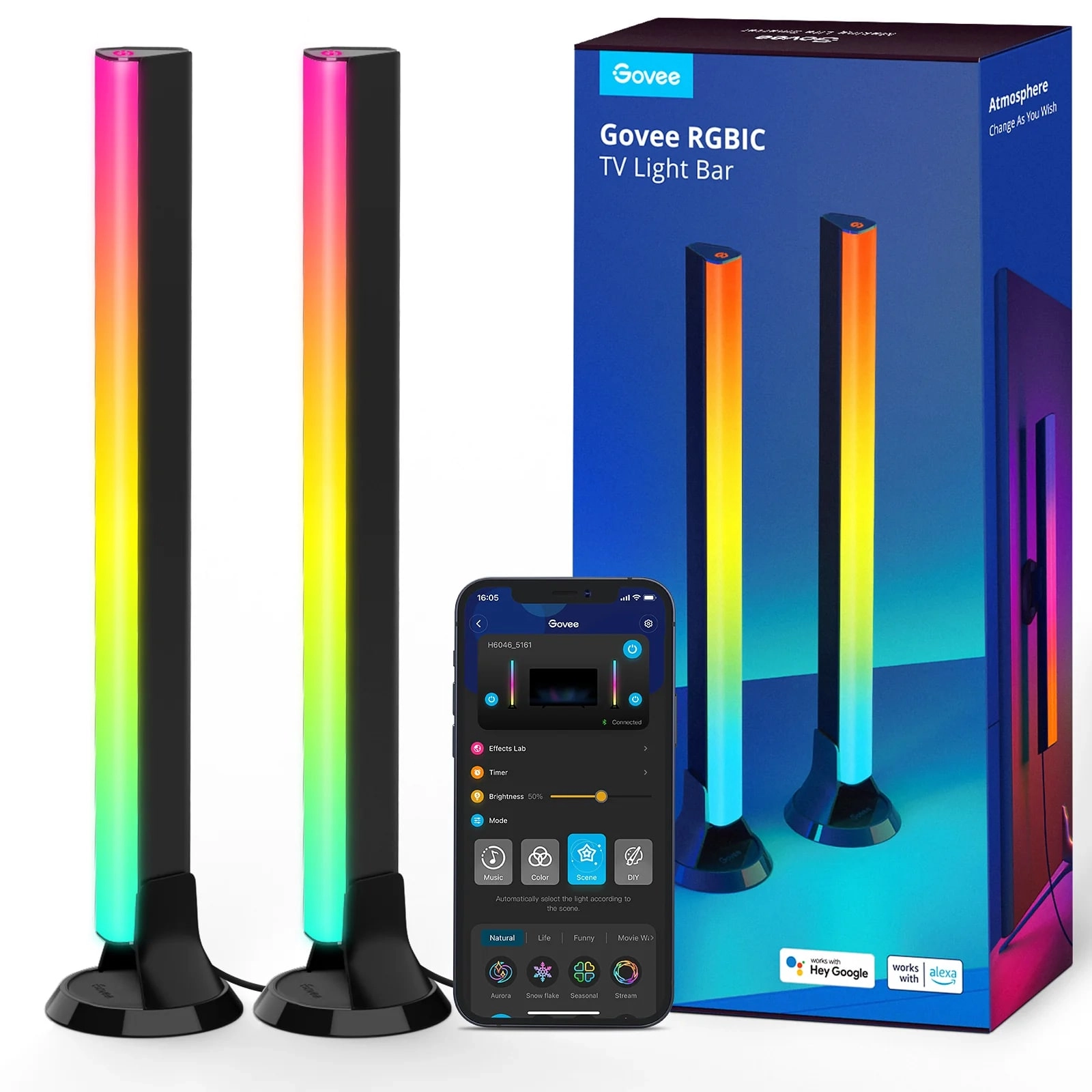 Набор подсветки Govee H6046 RGBIC WiFi + Bluetooth Flow Plus Light Bars, RGB, Белый - фото №10 Набор подсветки Govee H6046 RGBIC WiFi + Bluetooth Flow Plus Light Bars, RGB, Белый с фото