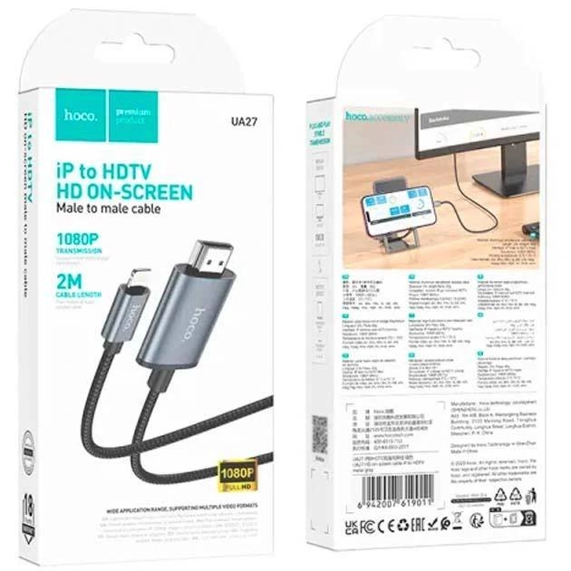 Lightning to HDTV Hoco UA27 4K 2m kabeli O'zbekistonda