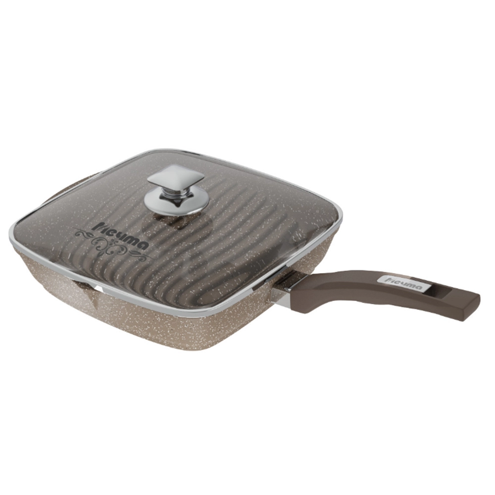 Сковорода Мечта квадрат несъемной ручкой и крышкой jigarrang (24см) купить