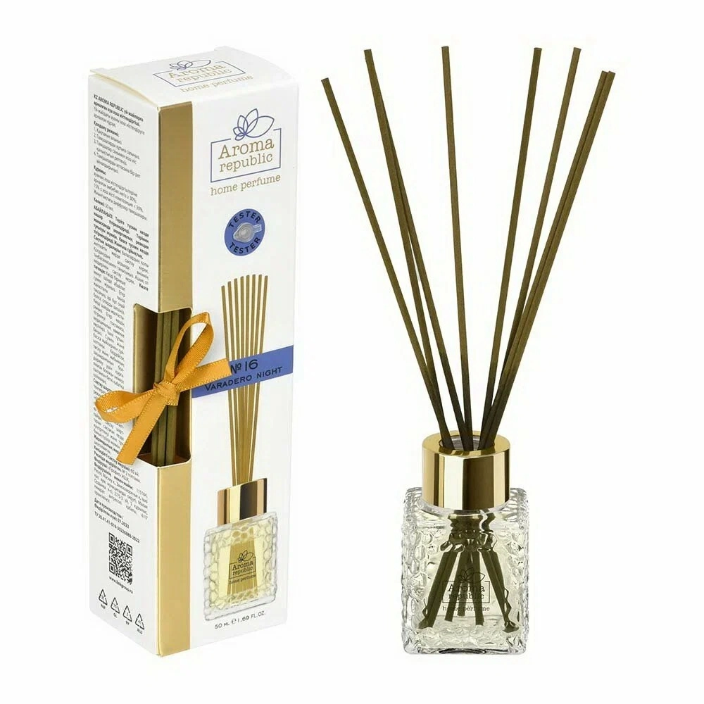 Ароматический диффузор в стеклянном флаконе Aroma Republic  Ароматический диффузор в стеклянном флаконе Aroma Republic "№16 Varadero night" 50 мл с фото