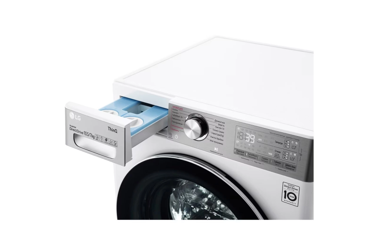 Стиральная машина LG TW4V9RD9E (С сушкой 10,5/7 кг) - фото №10 Стиральная машина LG TW4V9RD9E (С сушкой 10,5/7 кг) с фото