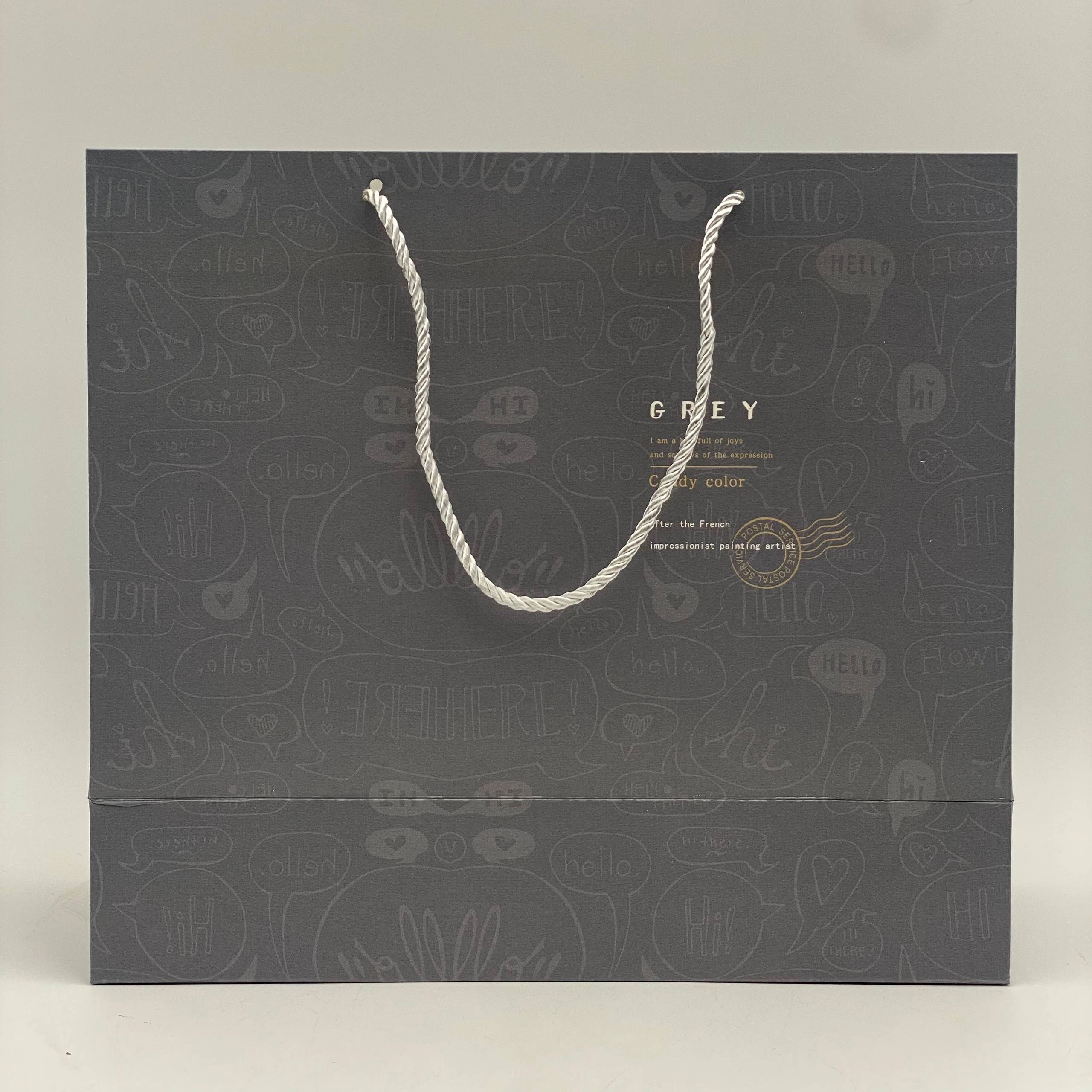 Подарочный пакет горизонтальный Grey 35.5x32x14 см GM-9933 (большой) недорого