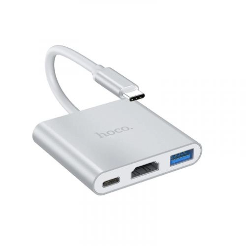 Hoco Type-C HB14 Easy HDMI + PD USB-konsentratori - rasm №3 Hoco Type-C HB14 Easy HDMI + PD USB-konsentratori arzon