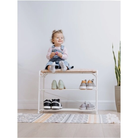 Альфа 23 o'rindiqli poyafzal stendi jigarrang (oq) arzon