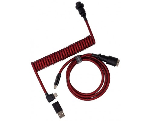 Cabel Type-A/Type-C Keychron Premium Coiled Aviator Cable-Angled Red sotib olish