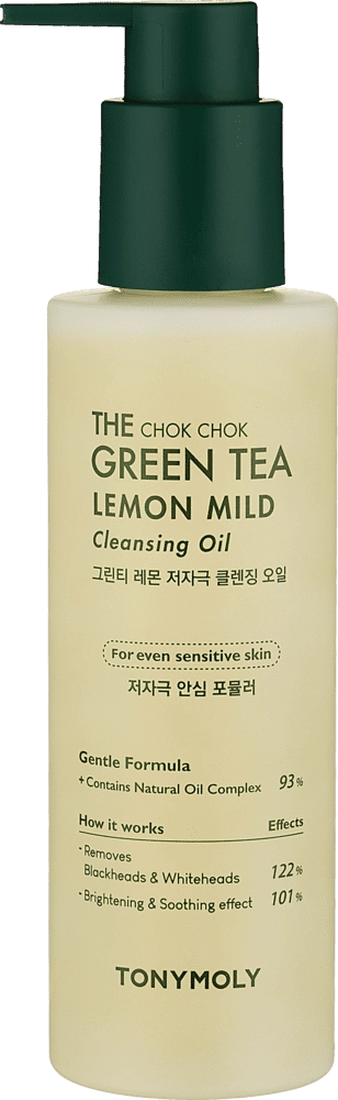 The Chok Chok Green Tea Lemon Mild Cleansing Oil - yuzni tozalash uchun gidrofil moyi arzon