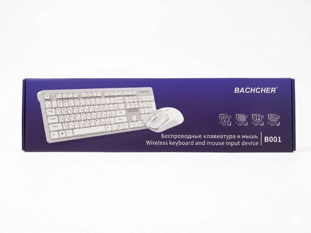 Bachcher B001 Wireless klaviaturasi va sichqonchasi, White arzon