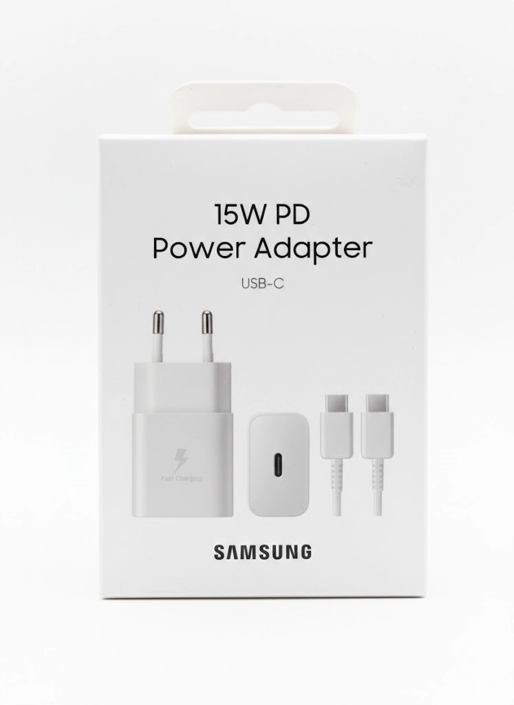 Samsung 15W PD Power Adapter USB-C  quvvatlash uskunasi, White. Orginal sotib olish