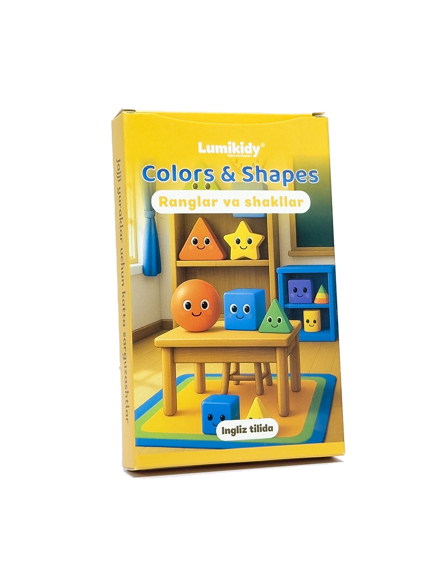 Bolalar rivojlanishi uchun kartochkalar: Ranglar va shakllar- Colors & Shapes (ingliz tilida) arzon
