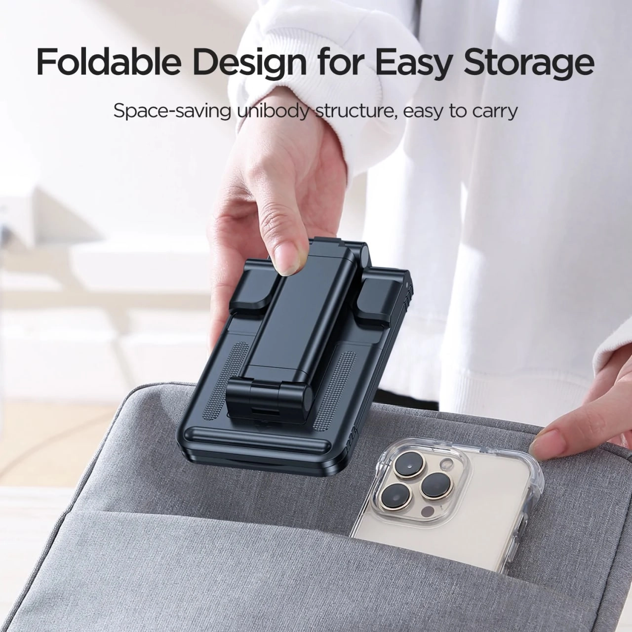 Telefonlar va Planshetlar uchun Joyroom Foldable Stand(JR-ZS303), Black bo'lib to'lash