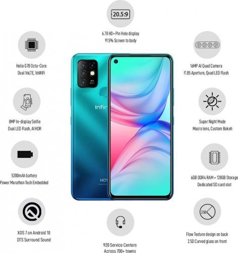 Смартфон Infinix HOT 10 4/128GB Wave в Узбекистане