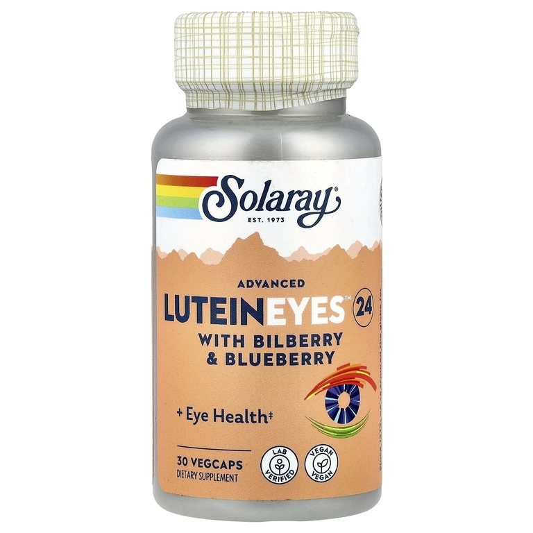 Solaray, Lutein Eyes 24 Advanced, 24 мг, 30 вегетарианских капсул (83217) купить