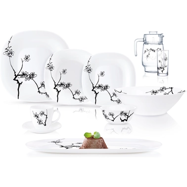 MING BLACK – 46 buyumli, 6 kishilik Luminarc dasturxon servizi arzon