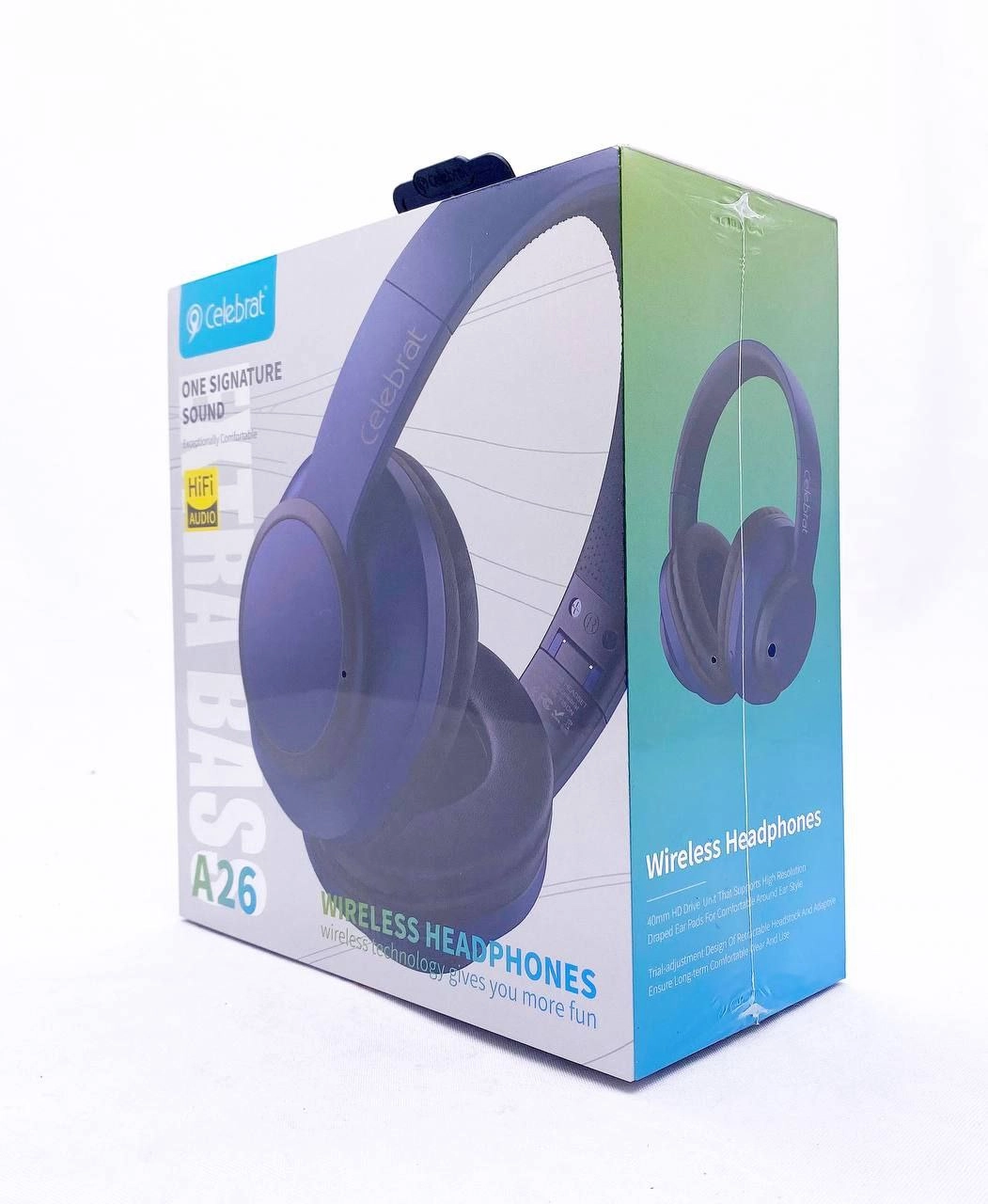 Беспроводные наушники Wireless headphones Celebrat A26 синий в Узбекистане