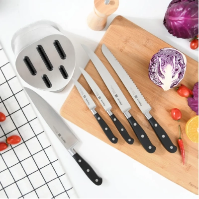 Набор ножей в металлической подставке 6 пр FISSMAN доставка