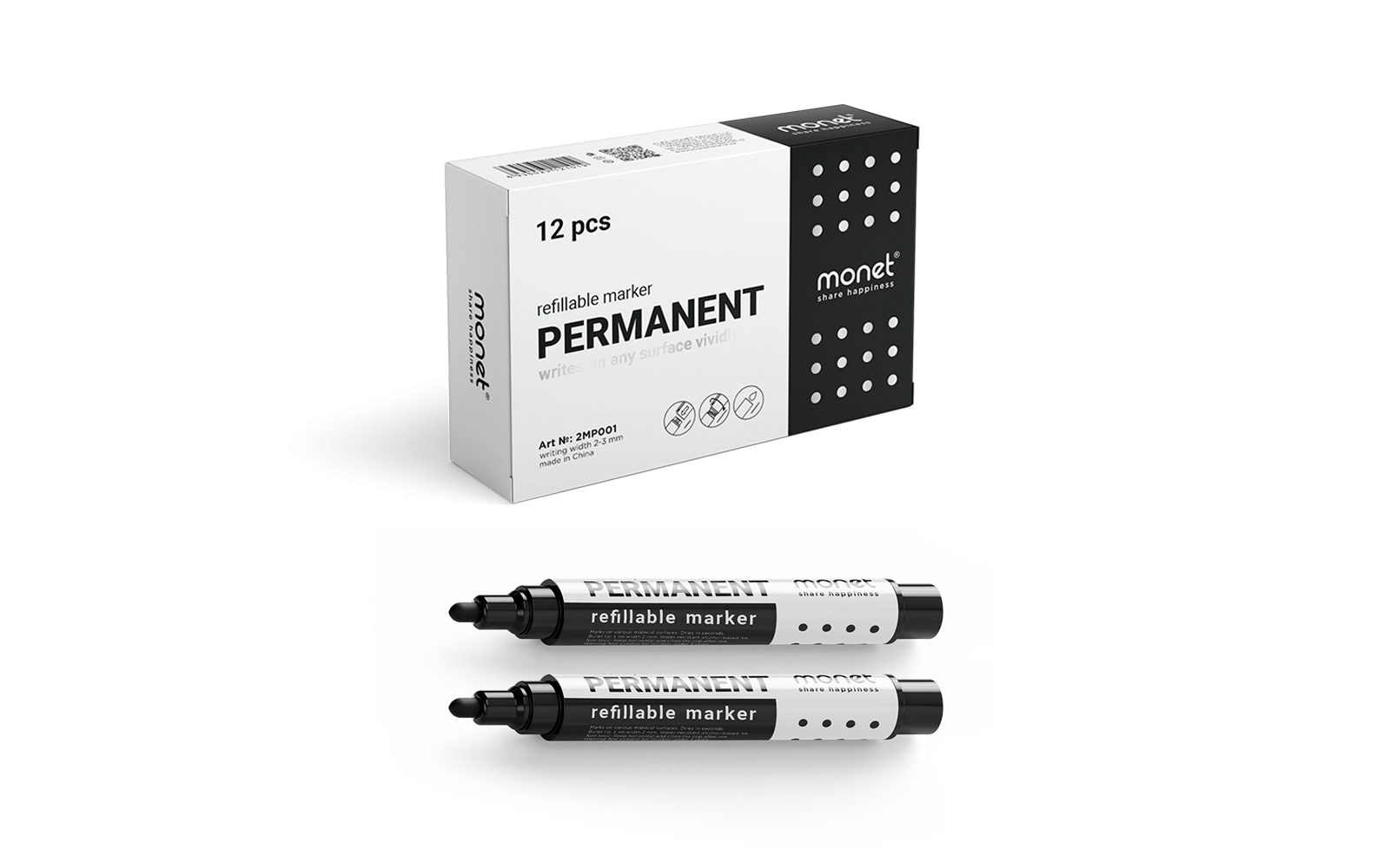 Перманентный чёрный маркер Monet 2MP001 (шт) купить