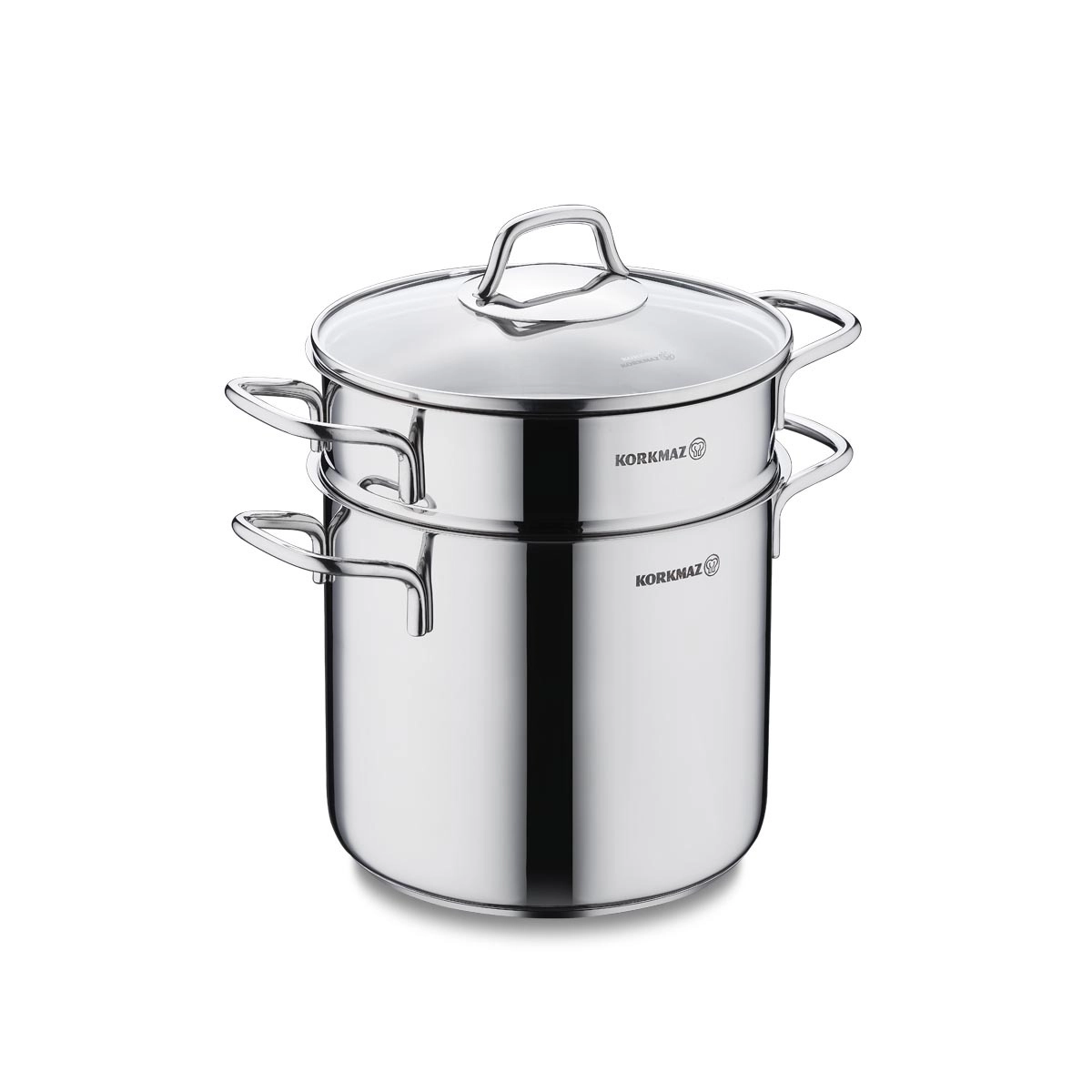 Кастрюля для спагетти Korkmaz Perla 20x18 см , нержавеющая сталь, многослойное капсульное дно (A1523) , Silver купить