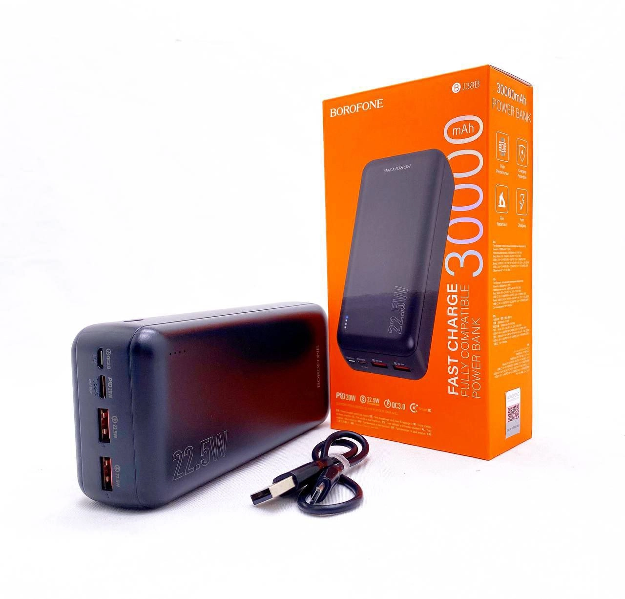 Портативный аккумулятор Borofone BJ38B 30000mAh черный рассрочка