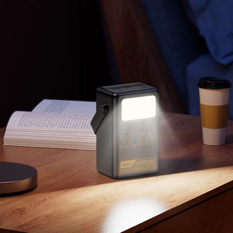 Hoco J110 60000mAh 22.5W qora portativ akkumulyatori yetkazib berish