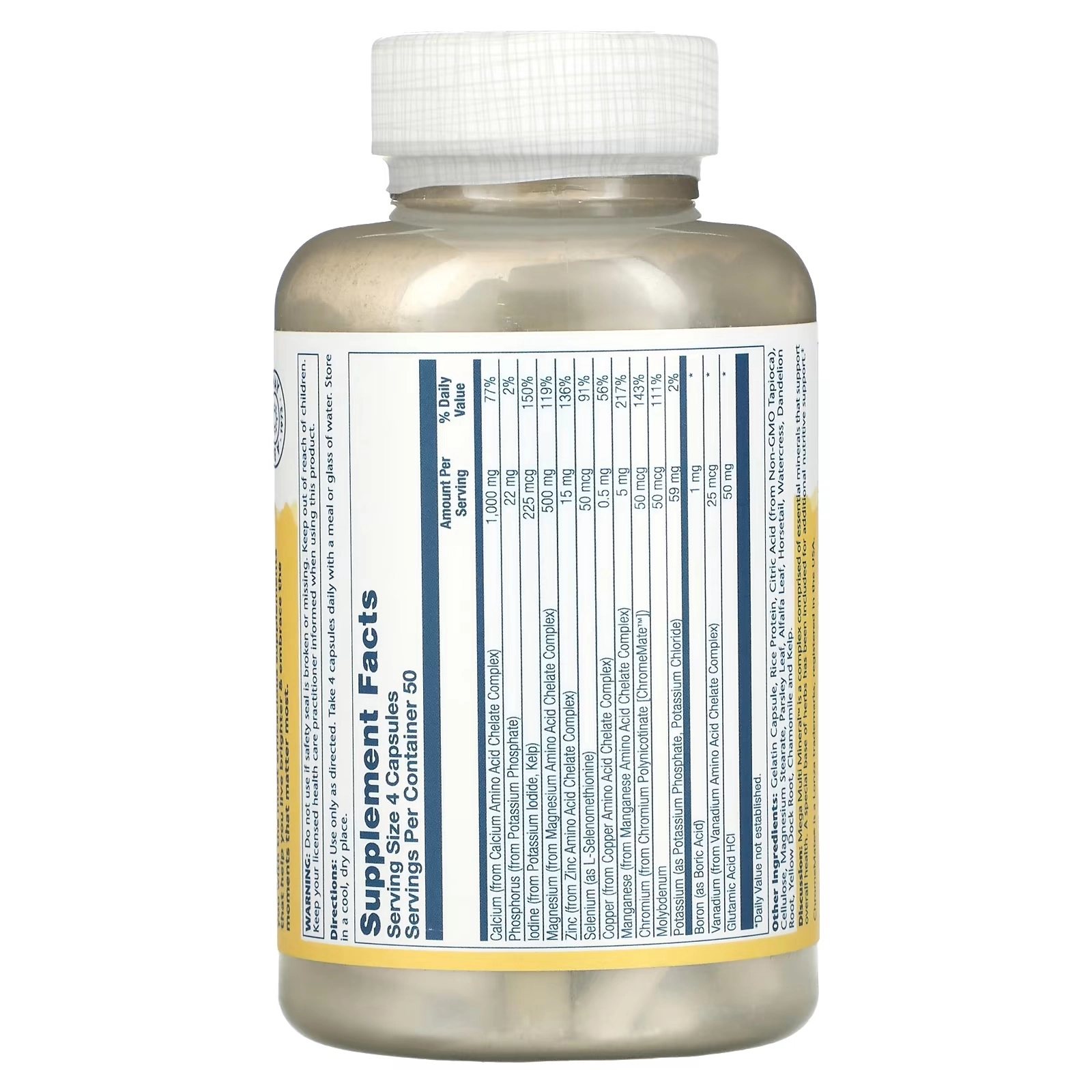 Solaray, Mega Multi Mineral, temir qolsiz, 200 kapsula (04514) arzon