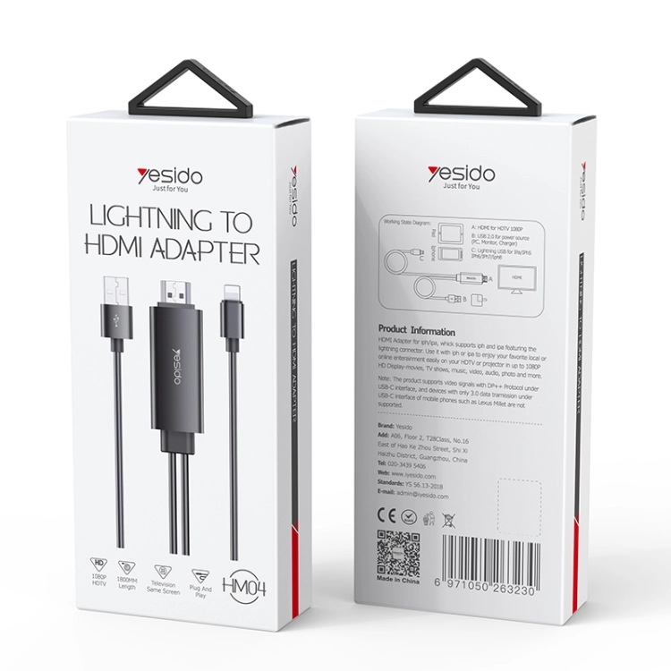 Yesido HM04 — Lightning → HDMI adapteri sotib olish