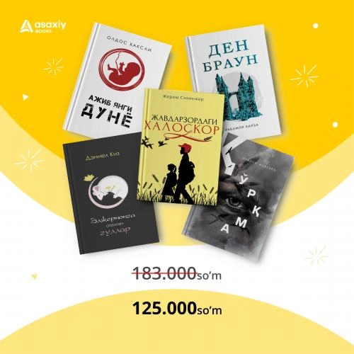 Beshtasi birda va yetkazib berish tekin! Badiiy kitoblar to'plami sotib olish