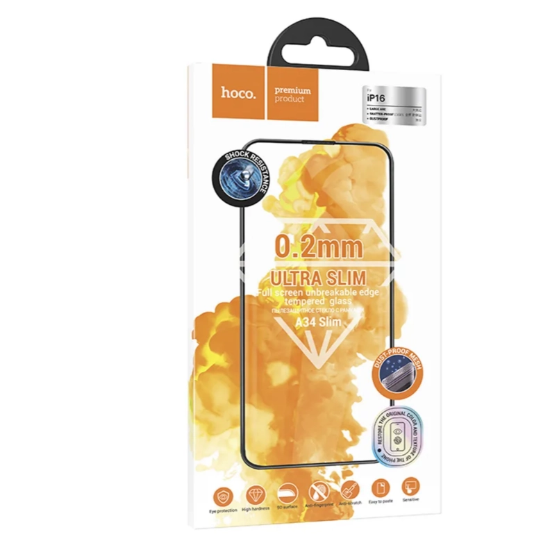 Hoco A34 slim iPhone 16 Pro uchun himoya oynasi onlayn