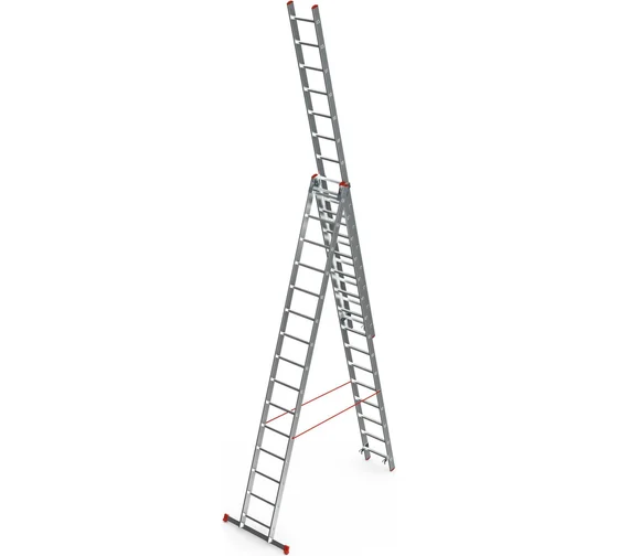 Лестницы Sarayli индустриального типа двухсекционная алюминиевая 3х10 купить
