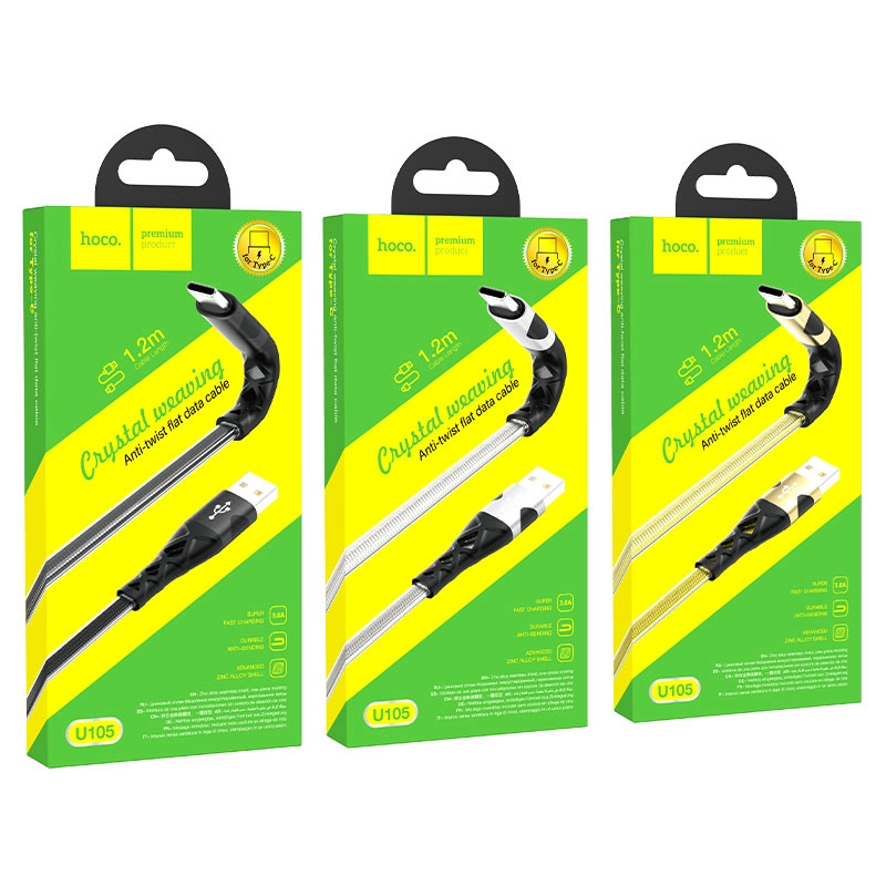 Кабель Hoco U105 USB to Type-C 1.2м - фото №4 Кабель Hoco U105 USB to Type-C 1.2м в Узбекистане