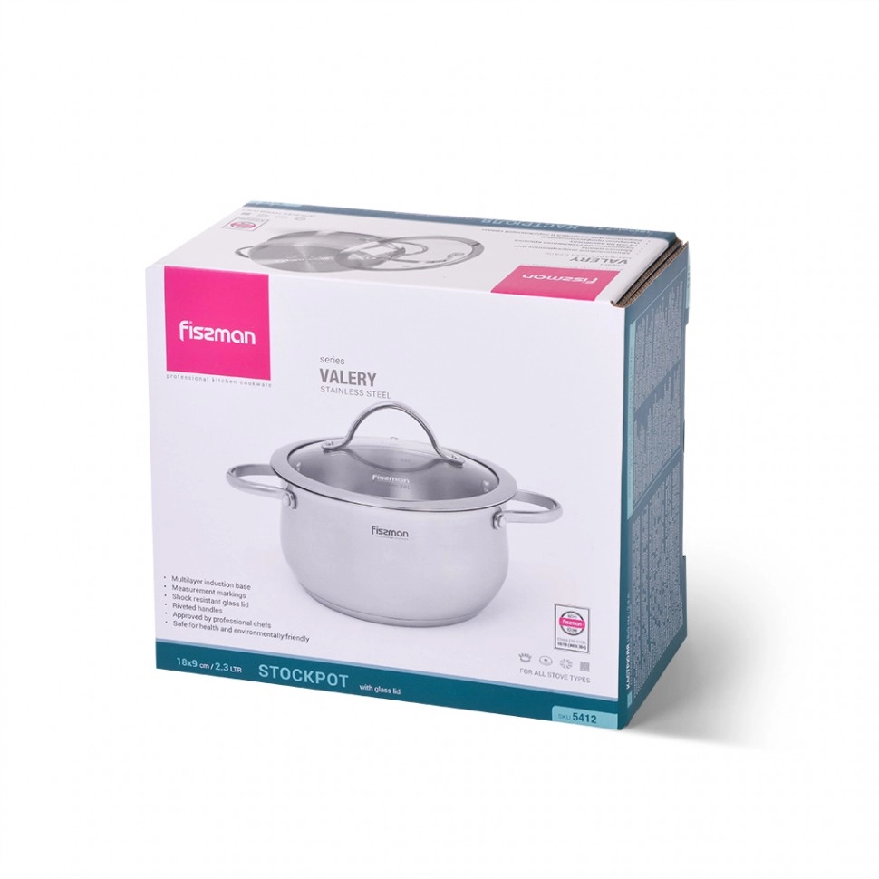 Fissman Кастрюля VALERY 18x9 см / 2,3 л Детский горшок стеклянный рассрочка