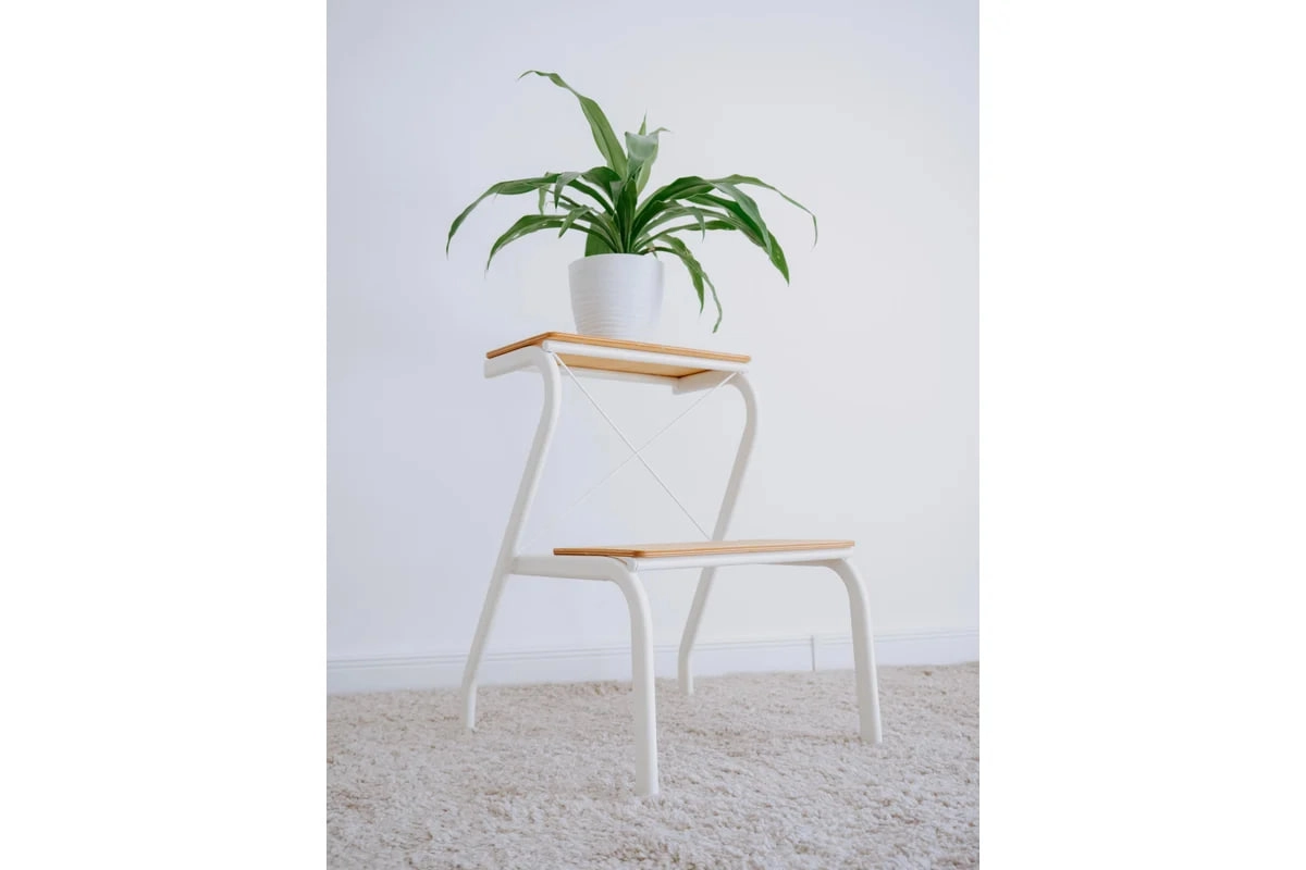 Табурет - стремянка Конёк (Белый) в Узбекистане