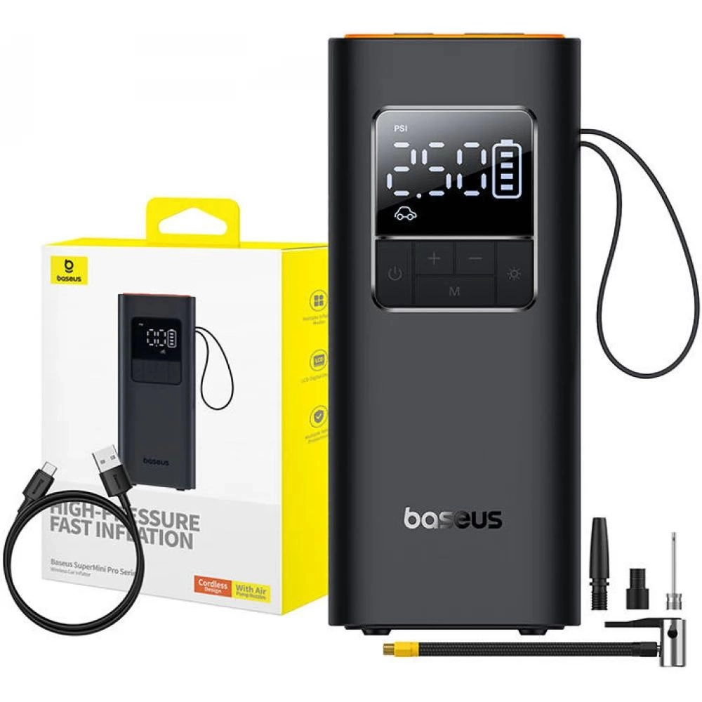 Baseus SuperMini Pro Series C11159300111-00 (black) simsiz avtomobil nasosi yetkazib berish