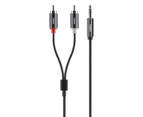 Кабель Belkin 3.5MM/2XRCA M/M 2M PORTABLE BLACK GOLD F3Y116bt2M купить