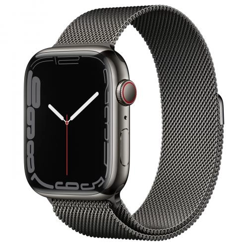 Apple Watch Series 7 GPS 45mm Stainless Steel Case with Milanese Loop Black smart-soati sotib olish