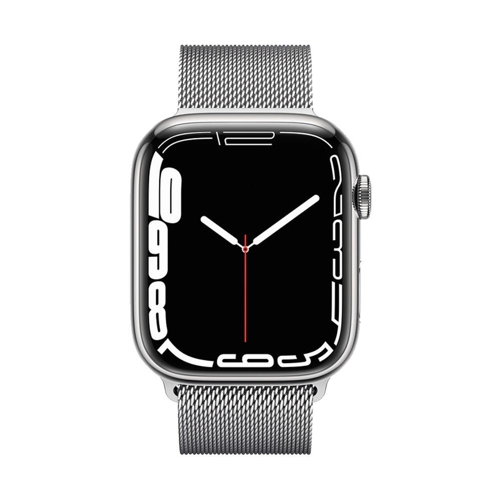 Apple Watch Series 7/45mm Milanese Silver smart-soati arzon