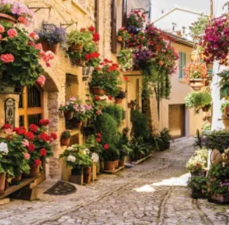 Raqamlar bo'yicha rasm chizish "Gullar bilan ko'cha" (40x50 sm) sotib olish