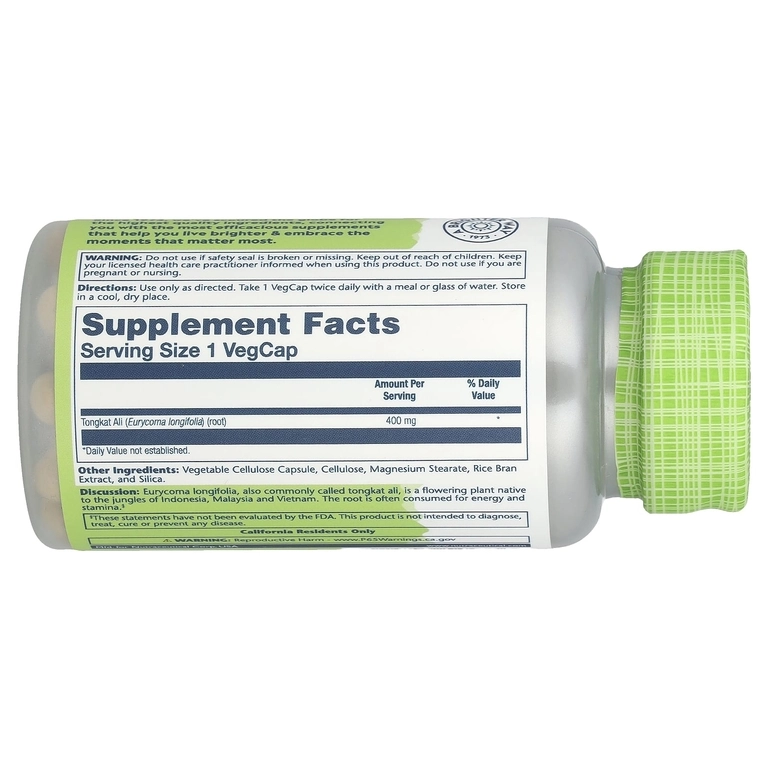 Solaray, эврикома длиннолистная, 400 мг, 60 вегетарианских капсул (54433) недорого