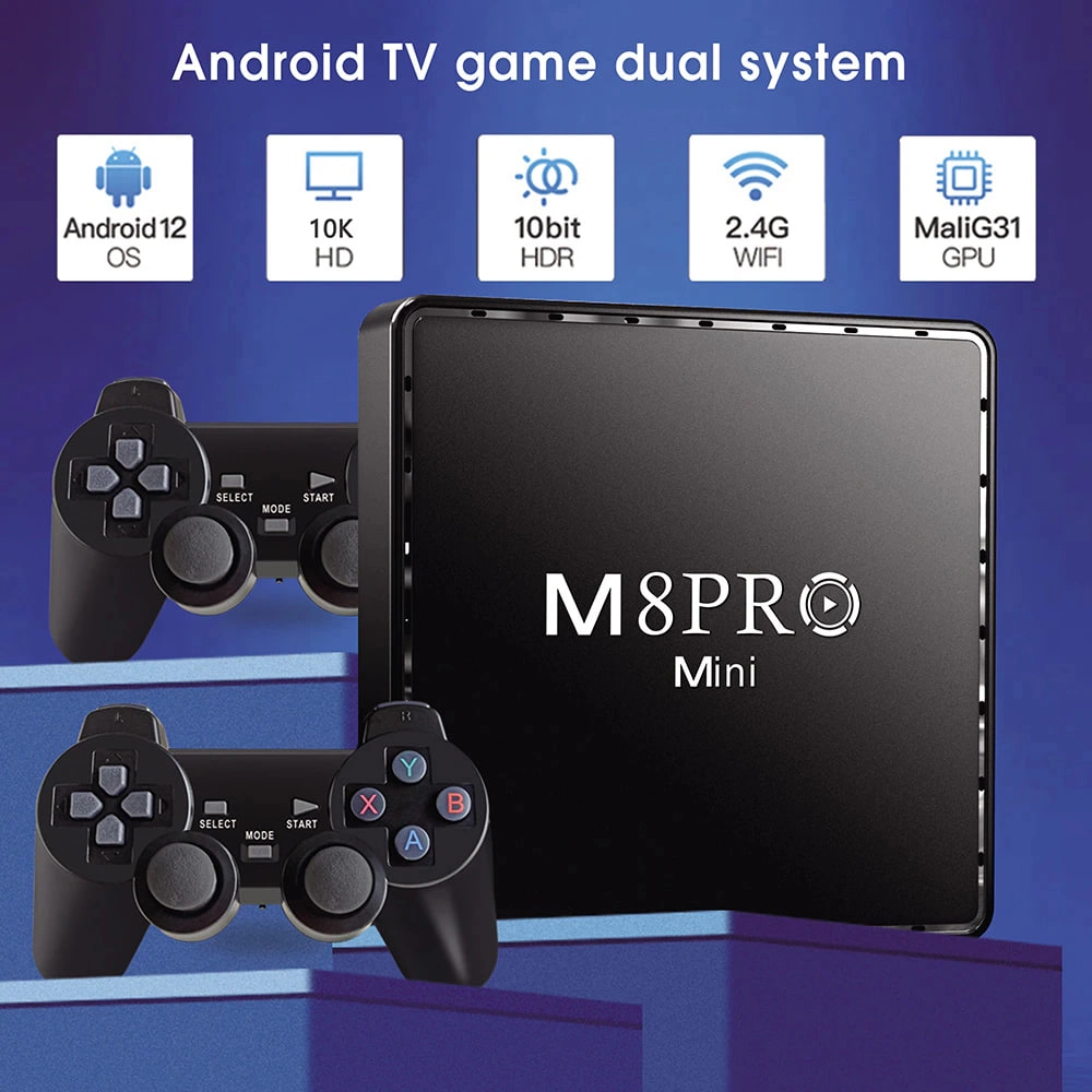 Game Box M8 PRO mini 10K Ultra HD Android TV o‘yin pristavkasi arzon