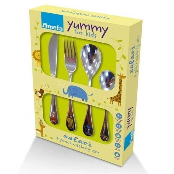Bolalar qoshiq va vilkalar to'plami Amefa Safari 4 пр F043000G025A40 arzon