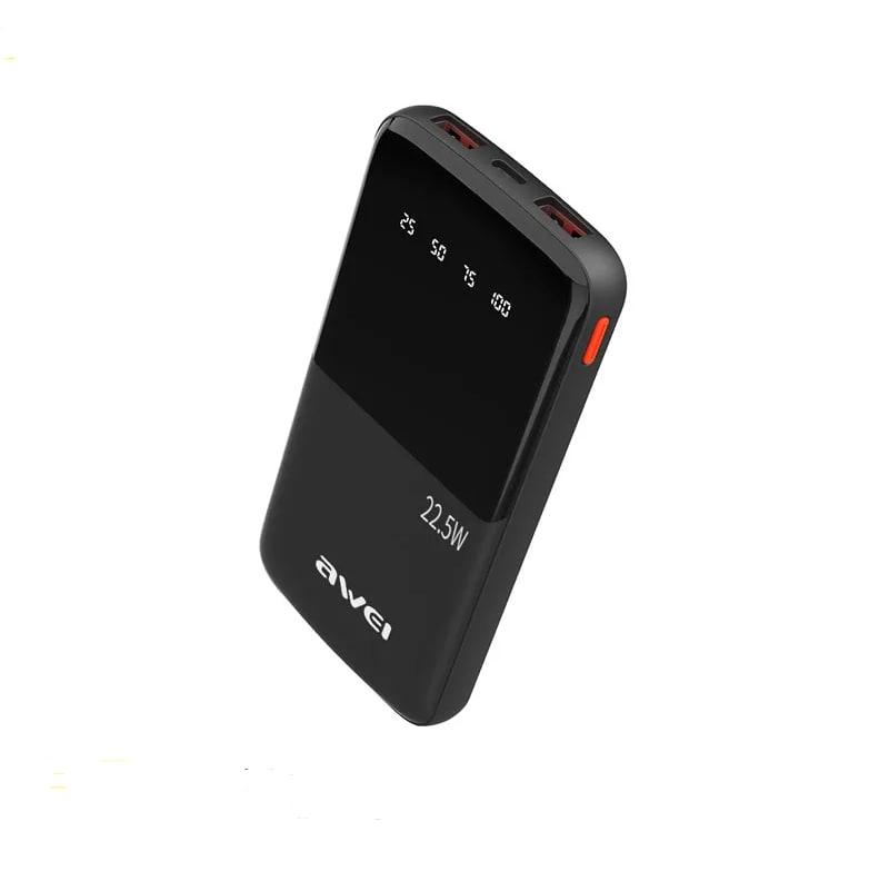 Портативный аккумулятор Awei P10K 10000mAh чёрный - фото №2 Портативный аккумулятор Awei P10K 10000mAh чёрный купить