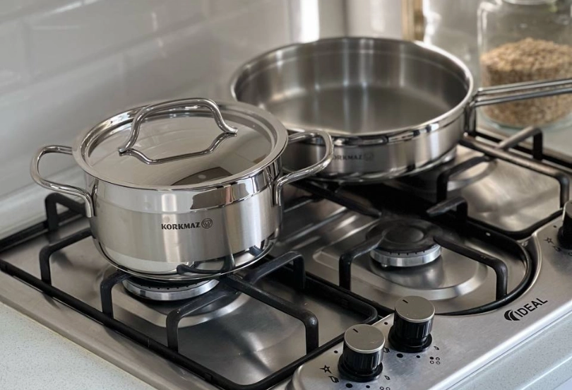 Набор посуды Korkmaz Alfa XL, нержавеющая сталь, с крышкой, 11 предметов, серебристый (A1641) цена