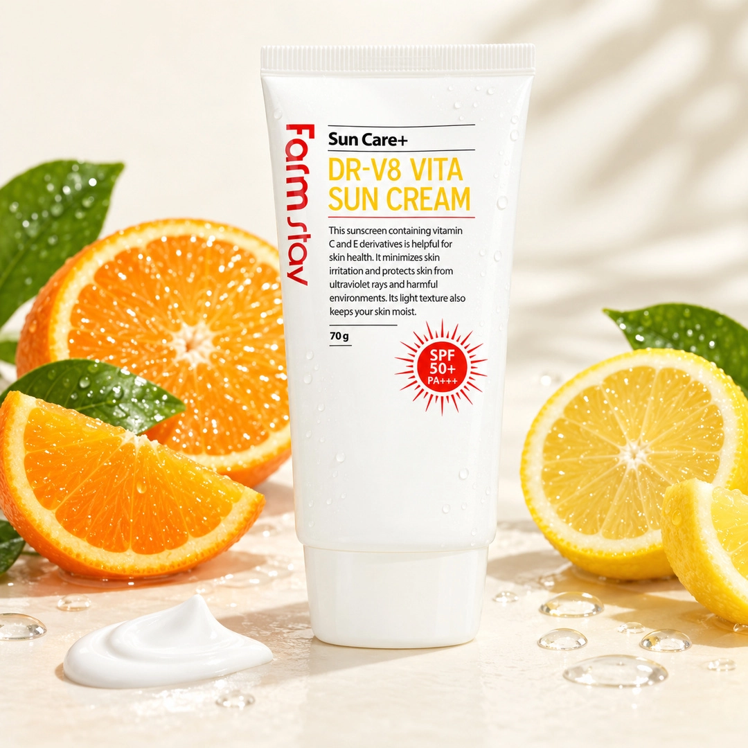 FarmStay Dr-V8 Vita Sun Cream SPF50+ PA+++ quyosh kremi, 70 g O'zbekistonda