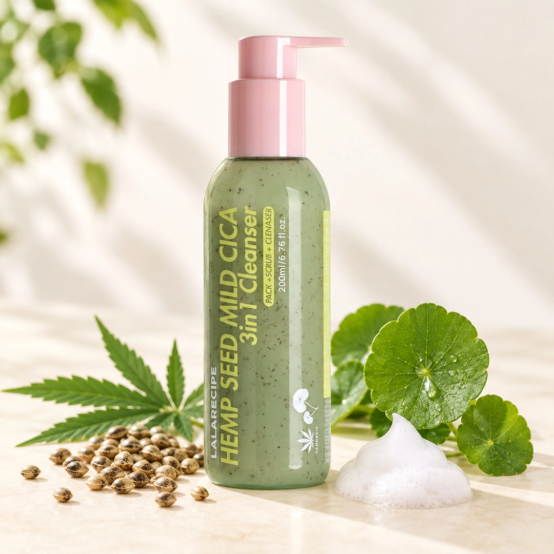 LALARECIPE Hemp Seed Mild Cica 3-in-1 yuz uchun tozalovchi ko'pik-skrab, 200 ml arzon