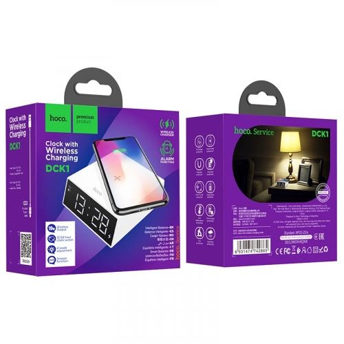 Будильник с беспроводной зарядкой Hoco DCK1 онлайн