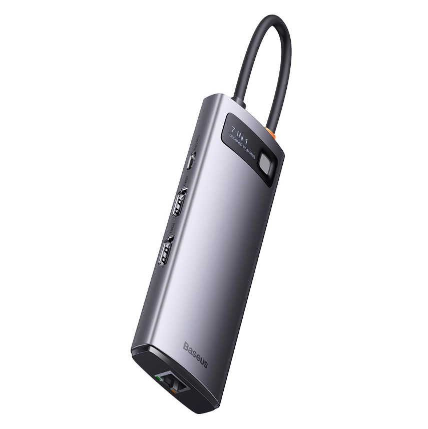 USB-концентратор Хаб Hub Baseus Metal Gleam Series 7 in 1 USB Type-C (WKWG040113) недорого